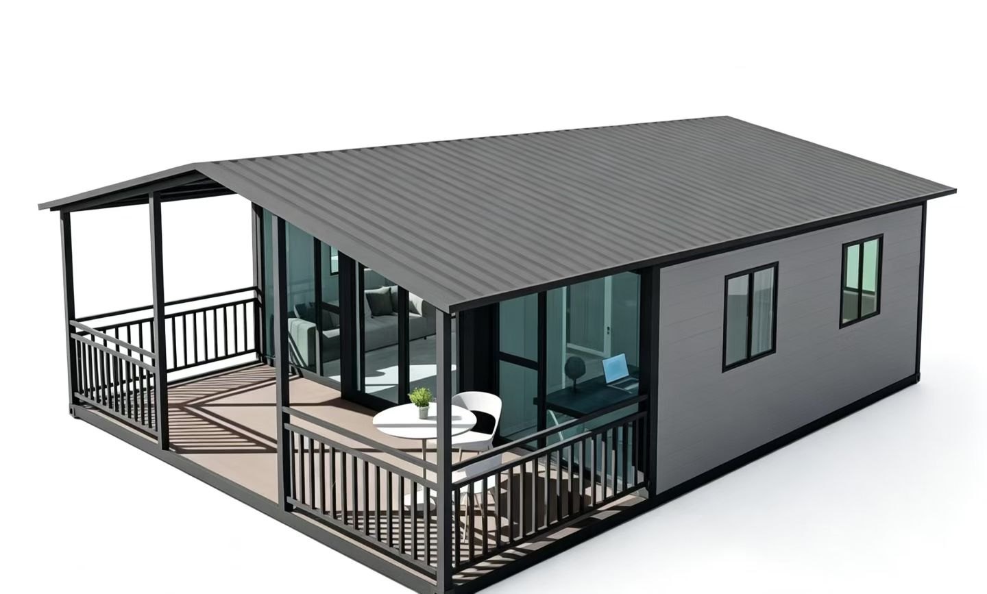 Expandable unit with covered terrace