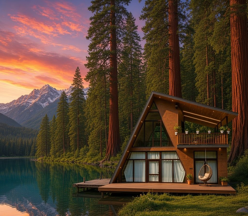 Atrium cabin with glass roof